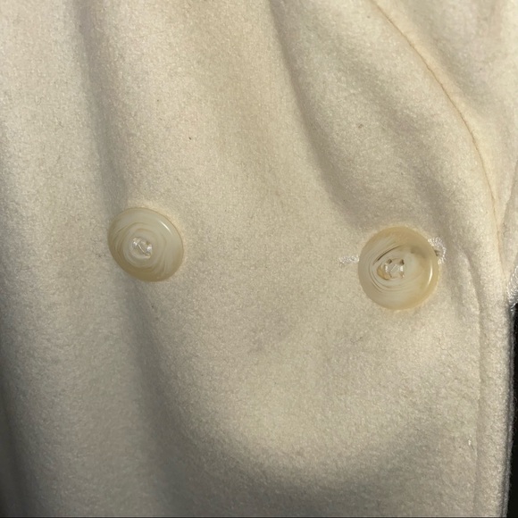 ♥️ VINTAGE Rare Cream ivory white David Benjamin Wool COAT jacket Size10 - Picture 7 of 11
